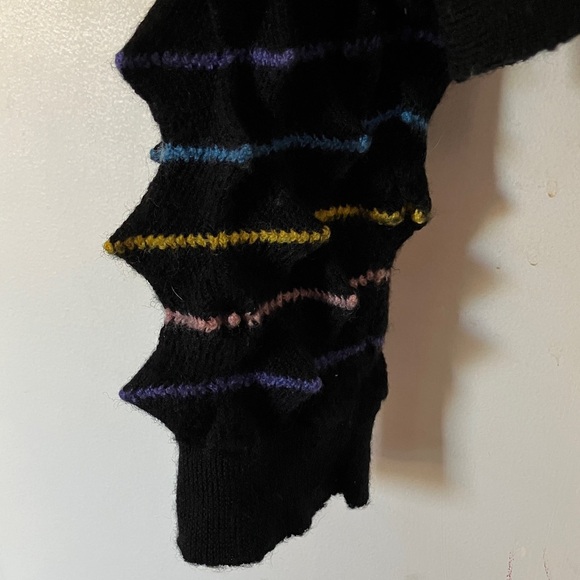 Arty & Unique Spiky Stripy Colorful Crew Neck Sweater Pretty Snake Brand size XL - Picture 5 of 6